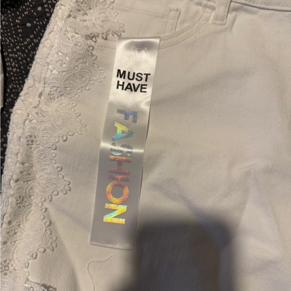 Women's White Shorts - Picture 4 of 9